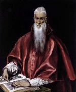 GRECO, El St Jerome as a Scholar painting